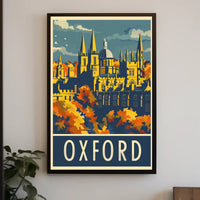 Oxford Autumn Vintage Travel Art - Urban or Cityscape Poster PosterGoat