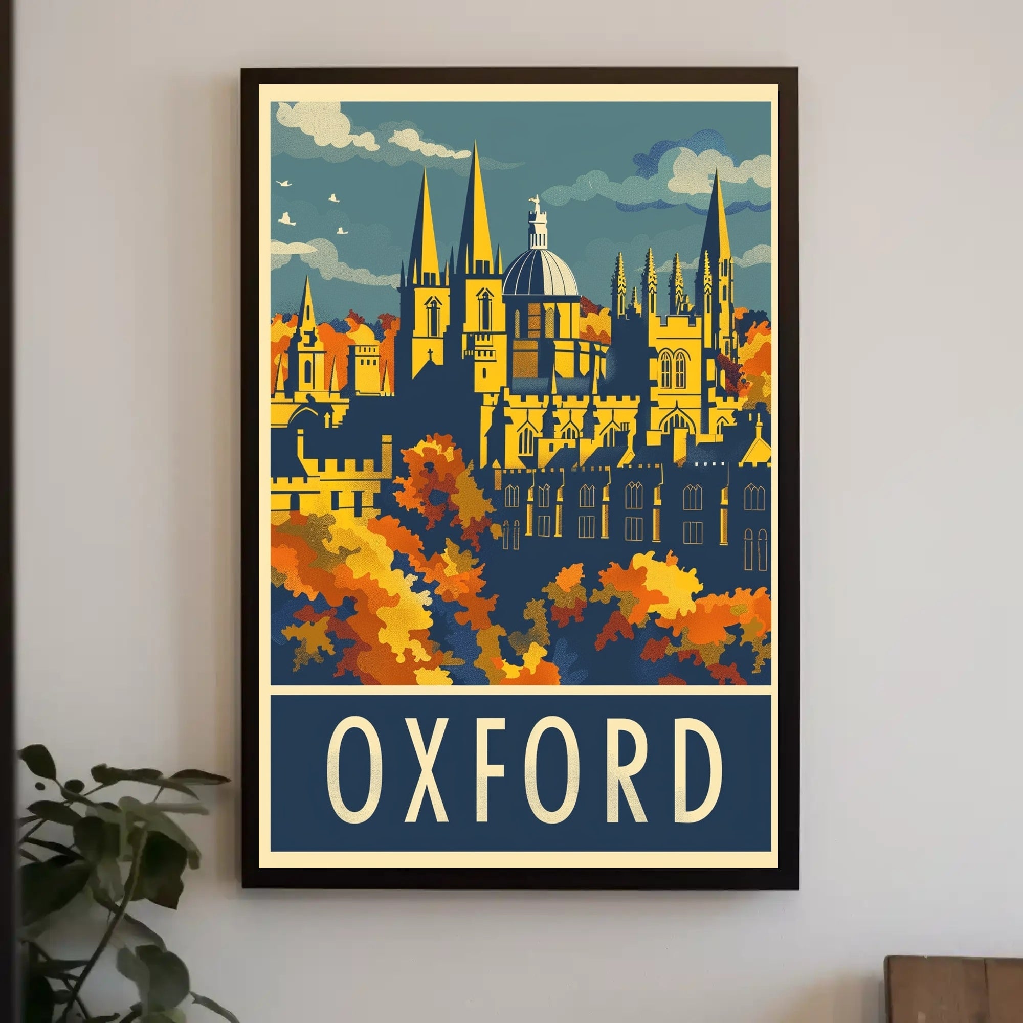 Oxford Autumn Vintage Travel Art - Urban or Cityscape Poster PosterGoat