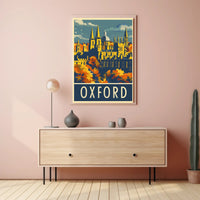 Oxford Autumn Vintage Travel Art - Urban or Cityscape Poster PosterGoat