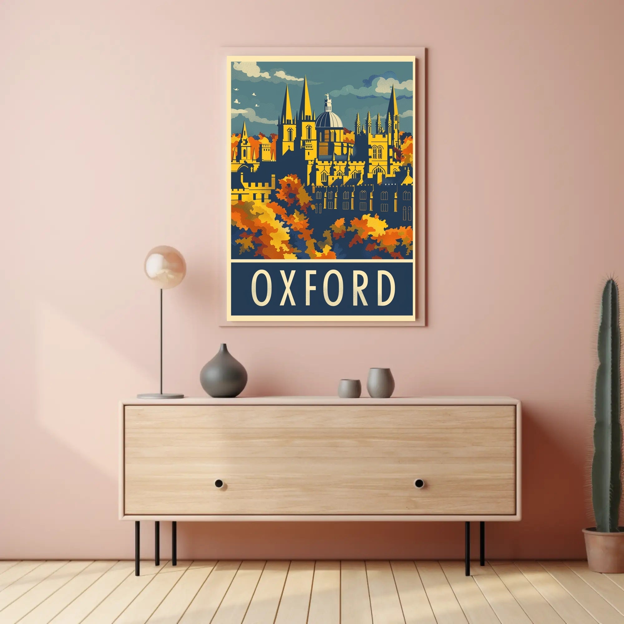 Oxford Autumn Vintage Travel Art - Urban or Cityscape Poster PosterGoat
