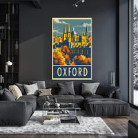 Oxford Autumn Vintage Travel Art - Urban or Cityscape Poster PosterGoat