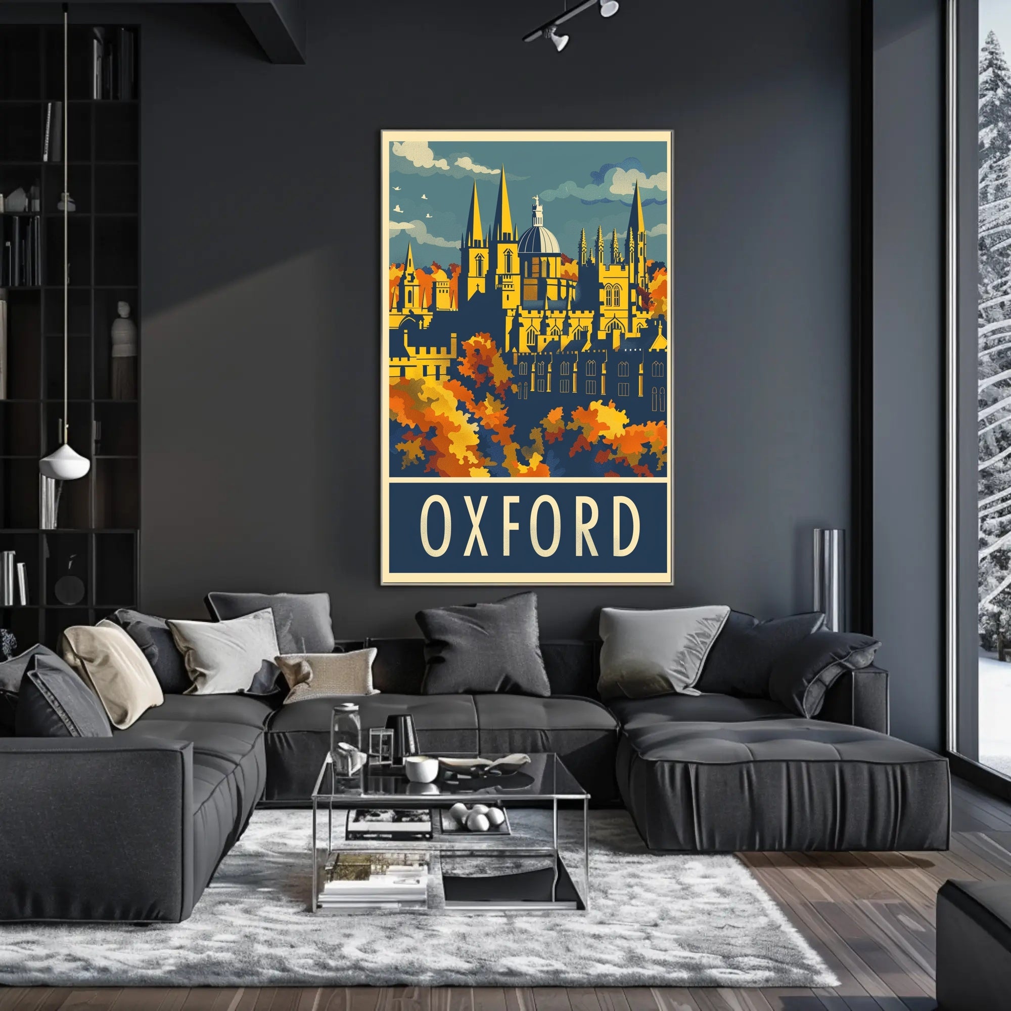 Oxford Autumn Vintage Travel Art - Urban or Cityscape Poster PosterGoat