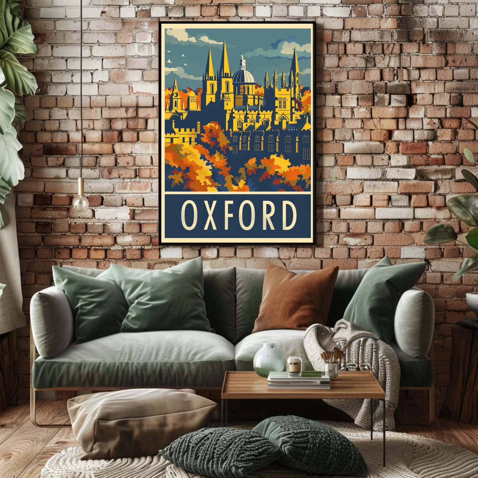 Oxford Autumn Vintage Travel Art - Urban or Cityscape Poster PosterGoat