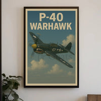 P-40 Warhawk WWII Vintage Military Recruitment Poster PosterGoat