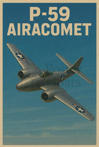 P-59 Airacomet WWII Era Aviation Art Poster PosterGoat