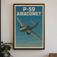 P-59 Airacomet WWII Era Aviation Art Poster PosterGoat