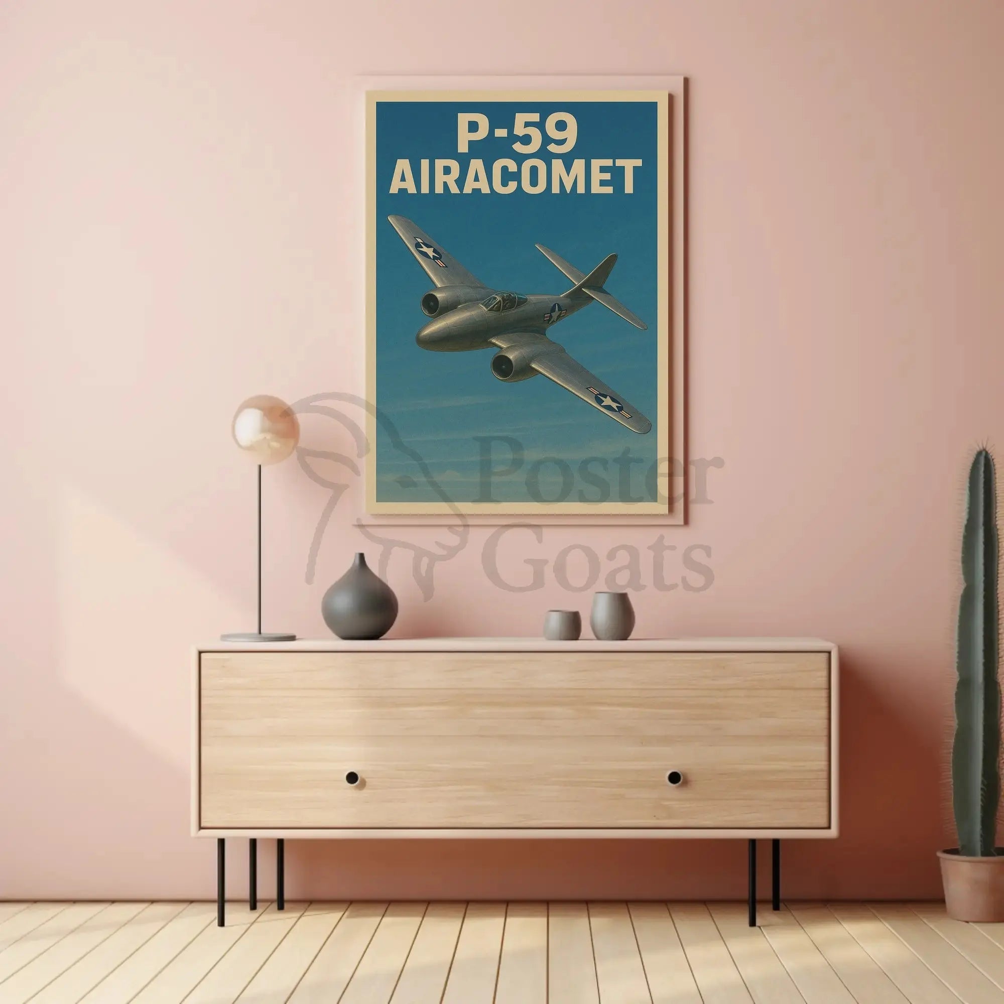 P-59 Airacomet WWII Era Aviation Art Poster PosterGoat