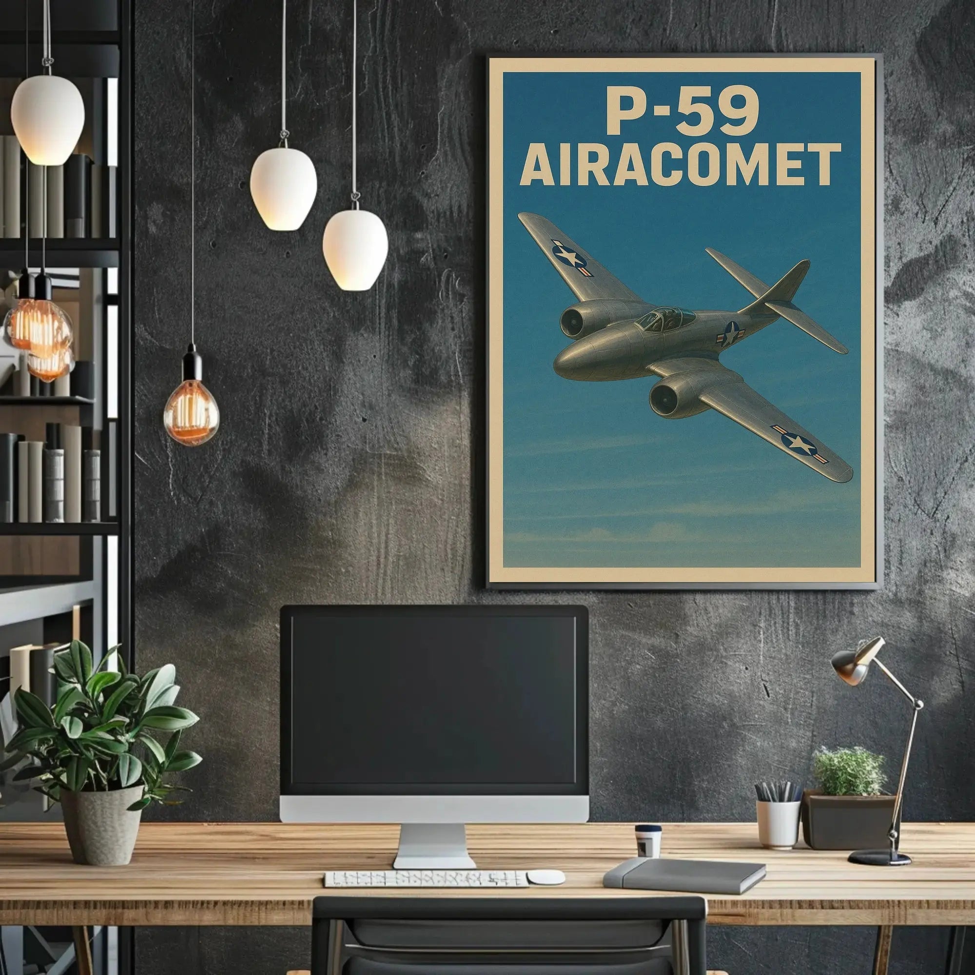 P-59 Airacomet WWII Era Aviation Art Poster PosterGoat
