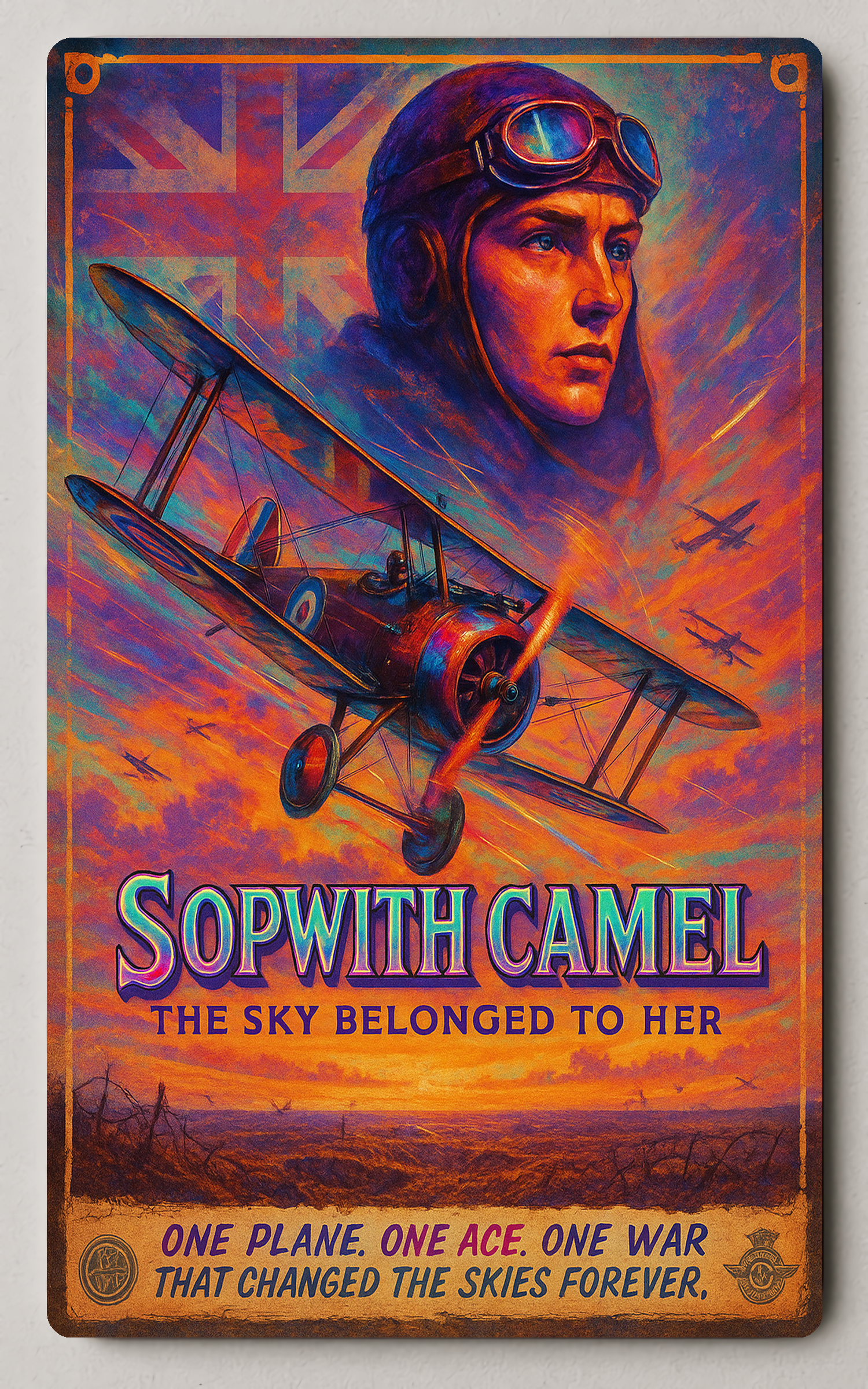 Sopwith Camel Aviation Trading Card: Bold Historical & Nostalgic Art