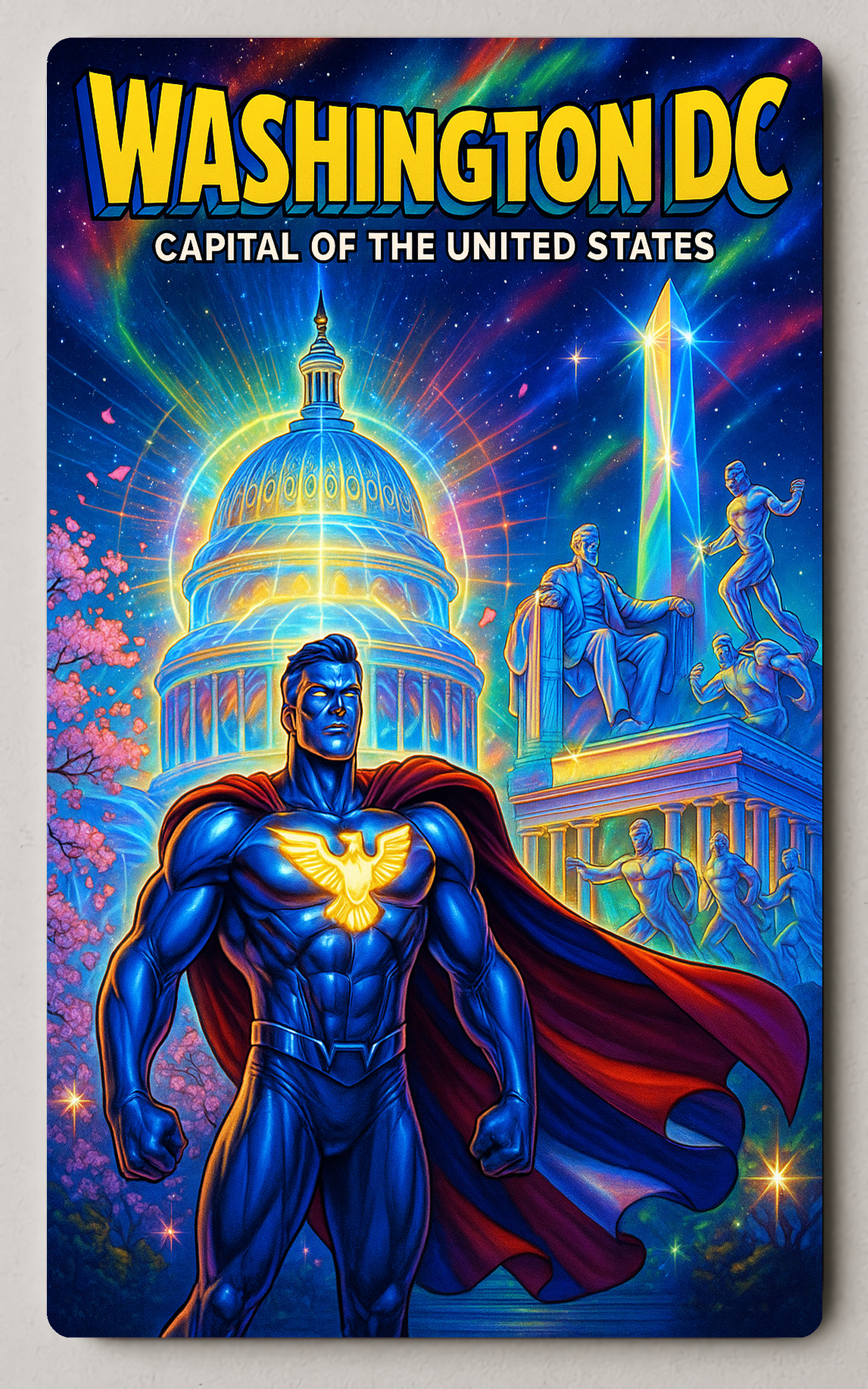 Superhero Patriotism in Washington DC Pop Culture Trading Card