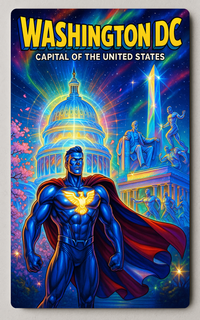 Superhero Patriotism in Washington DC Pop Culture Trading Card