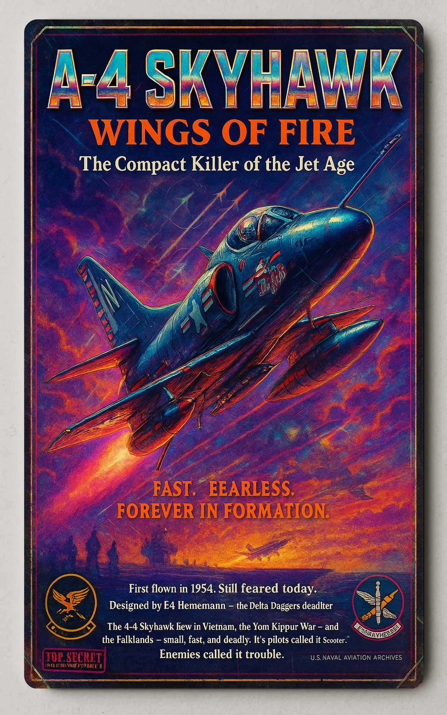 A-4 Skyhawk Jet: Vintage Military Aviation Trading Card