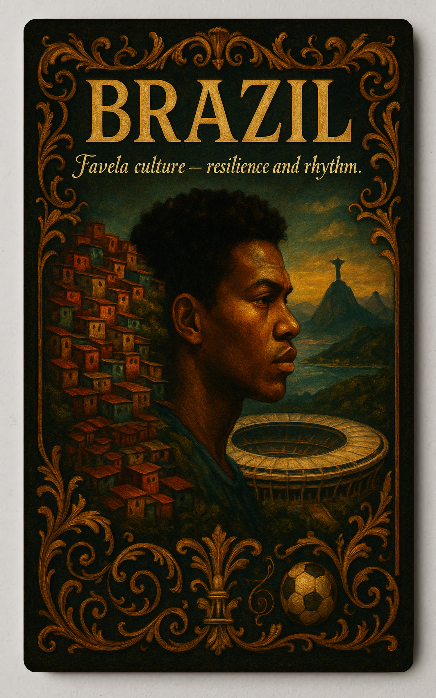Favela Culture Resilience and Rhythm Trading Card PosterGoats