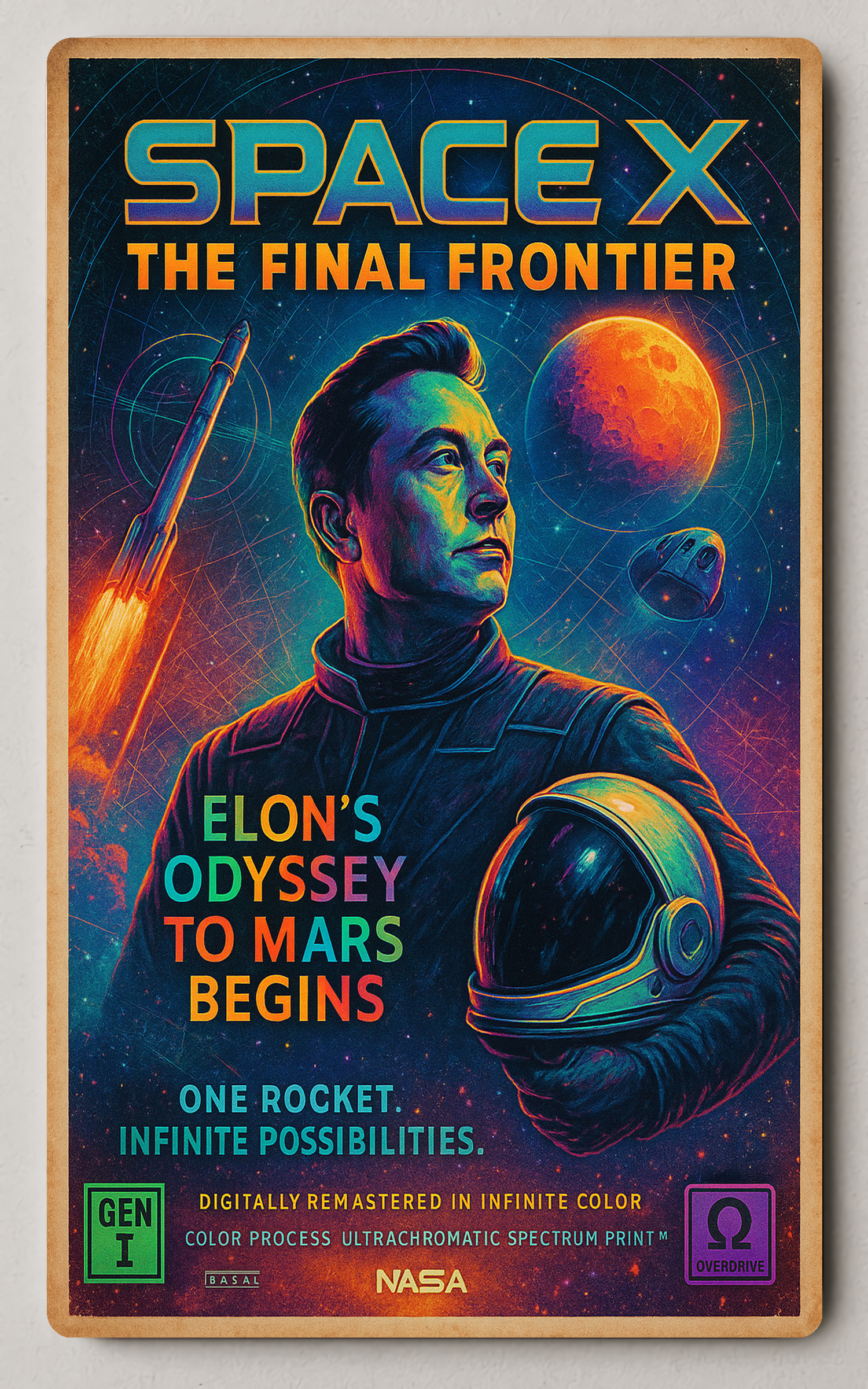 SpaceX The Final Frontier Trading Card PosterGoats