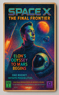 SpaceX The Final Frontier Trading Card PosterGoats