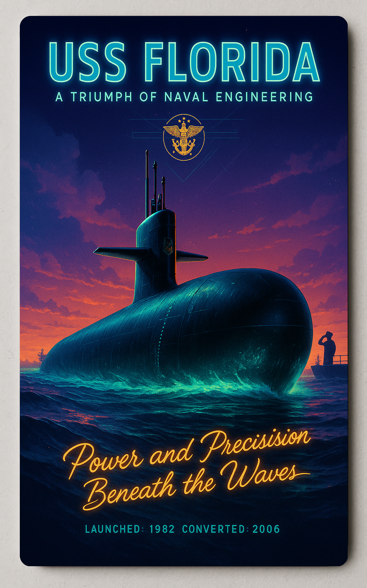 USS Florida A Triumph of Naval Engineering Trading Card PosterGoats