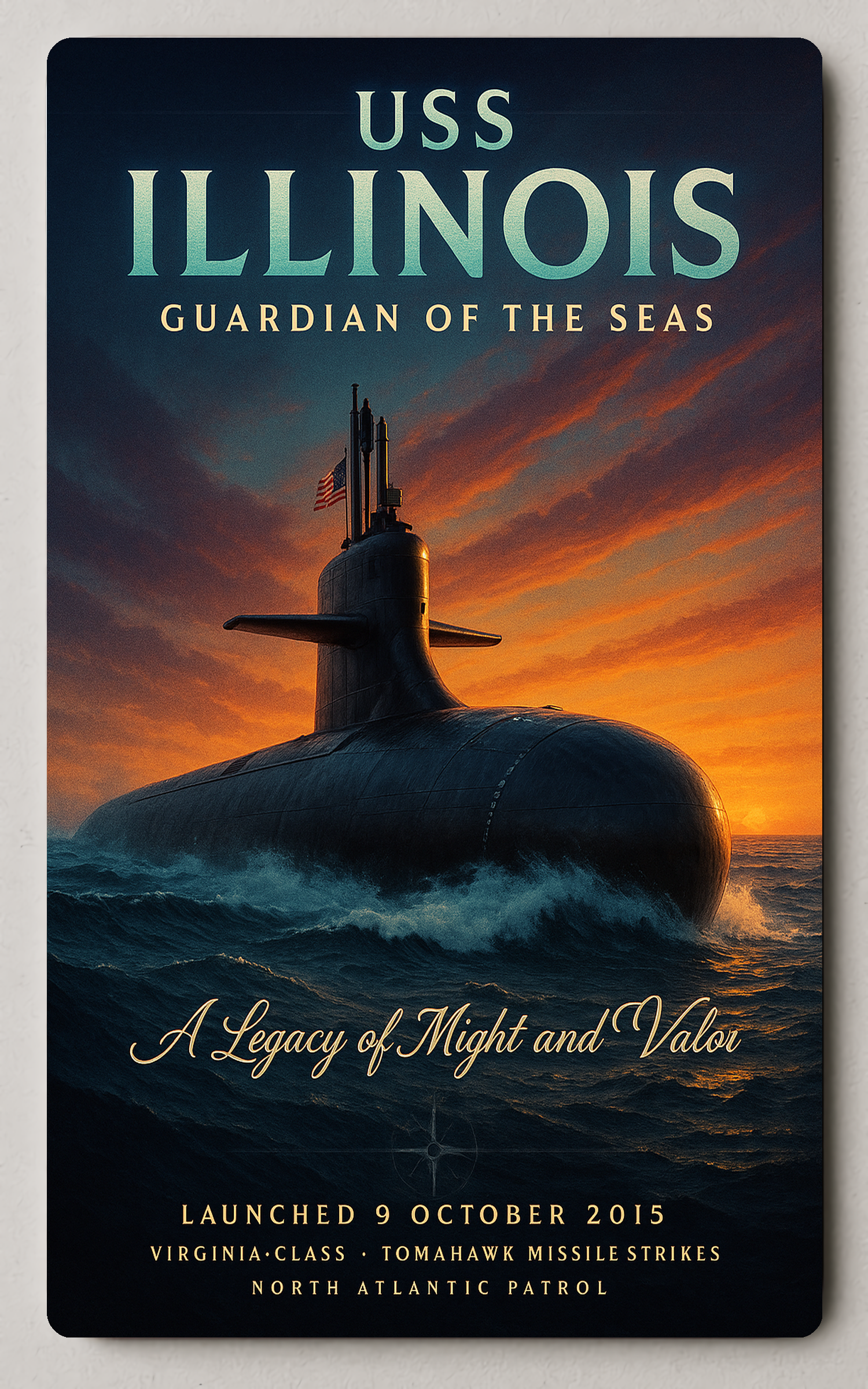 USS Illinois Guardian of the Seas Trading Card PosterGoats