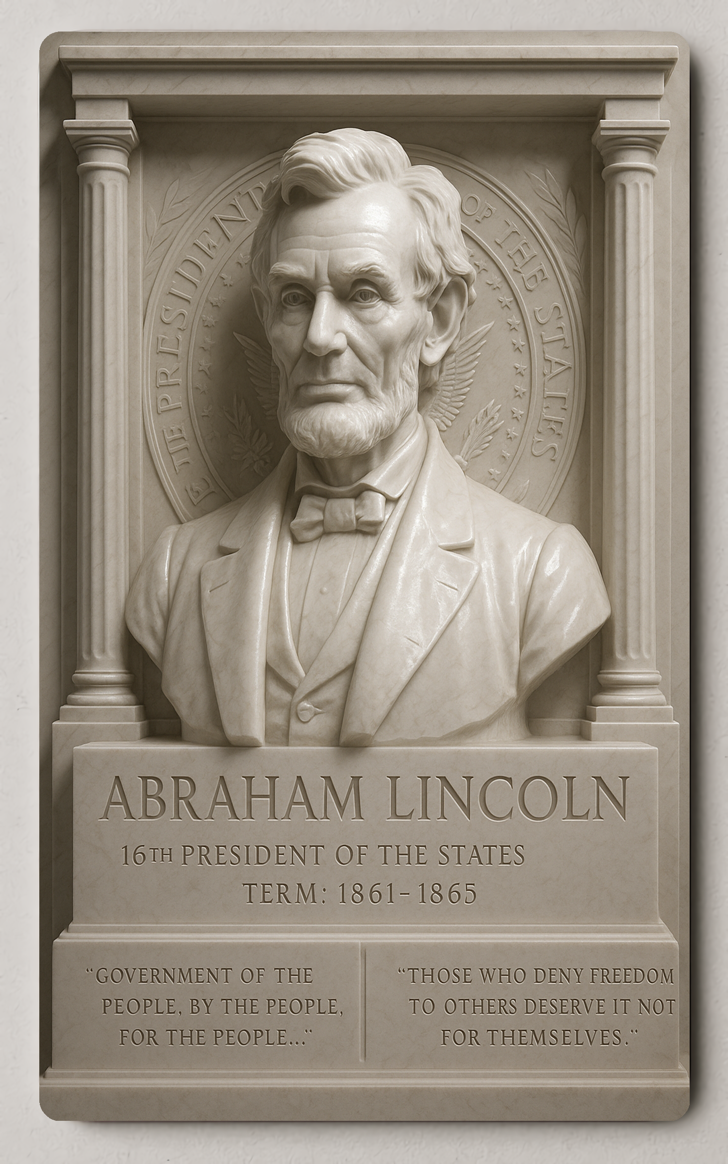 Abraham Lincoln Classical Sculpture Presidential Historical Trading Card