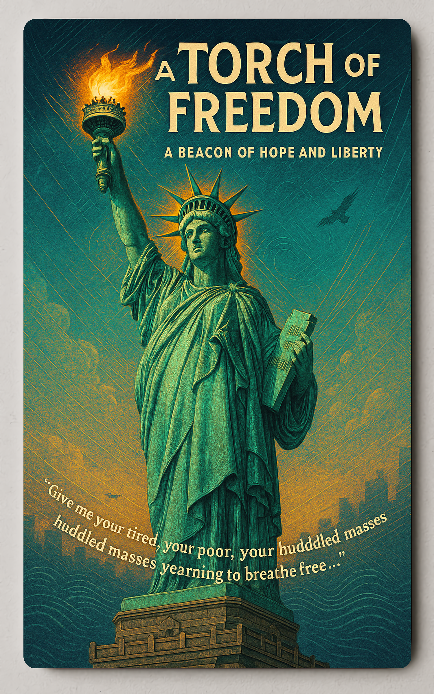 Statue of Liberty Vintage Art, Motivational or Quote Trading Card