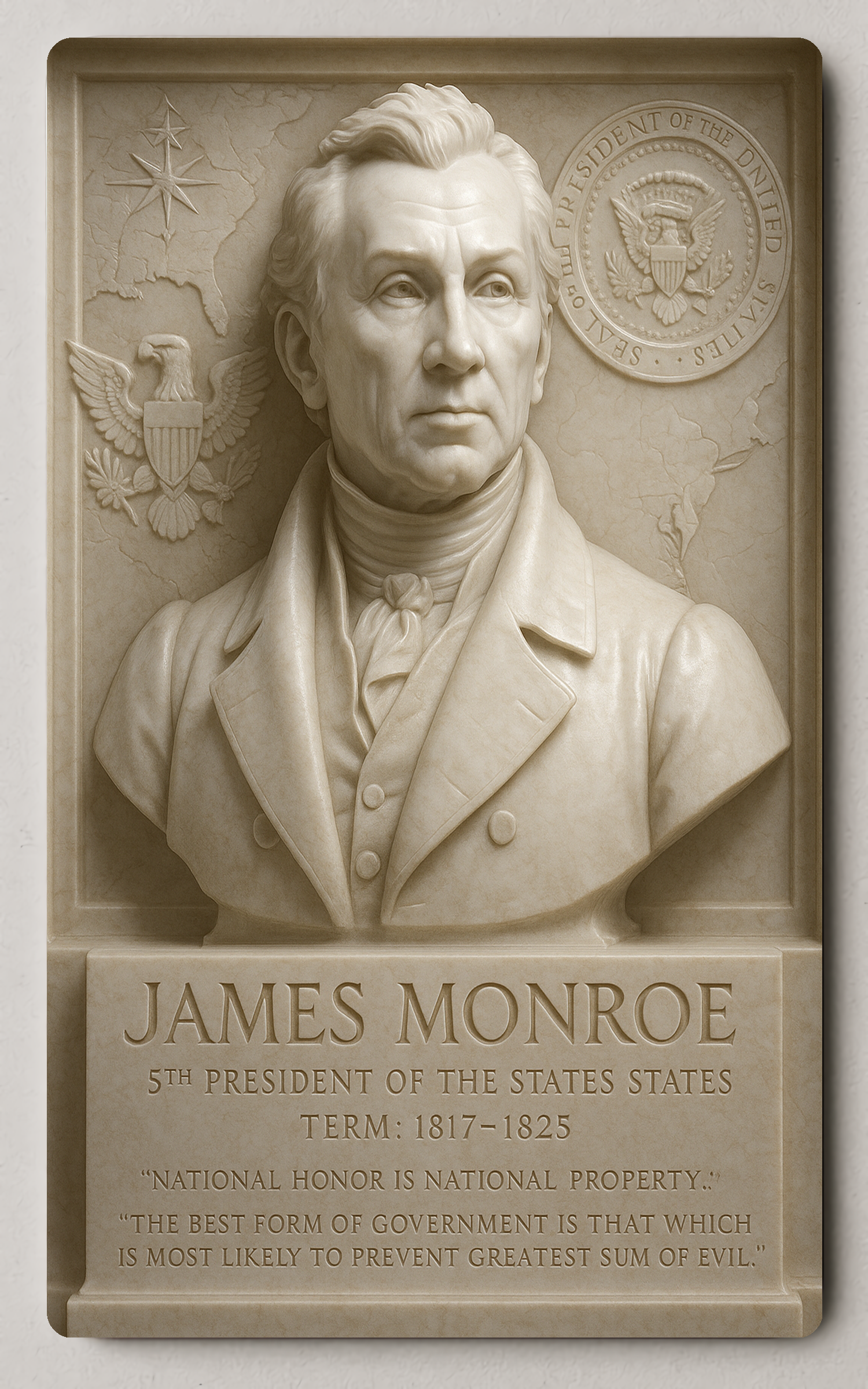 James Monroe Patriotic Historical Presidential Trading Card