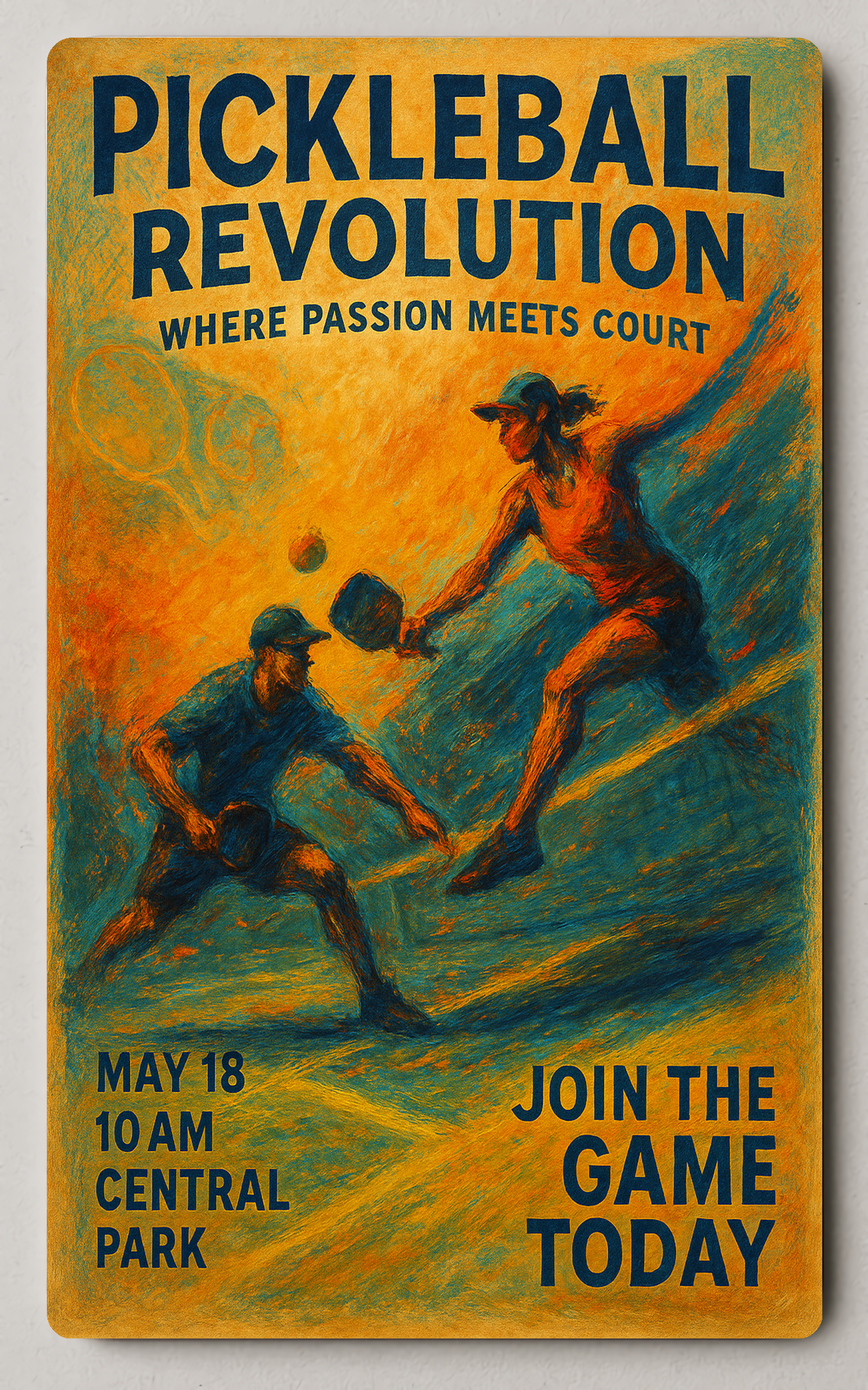 Pickleball Energy Unleashed: Central Park Sports Trading Card PosterGoat