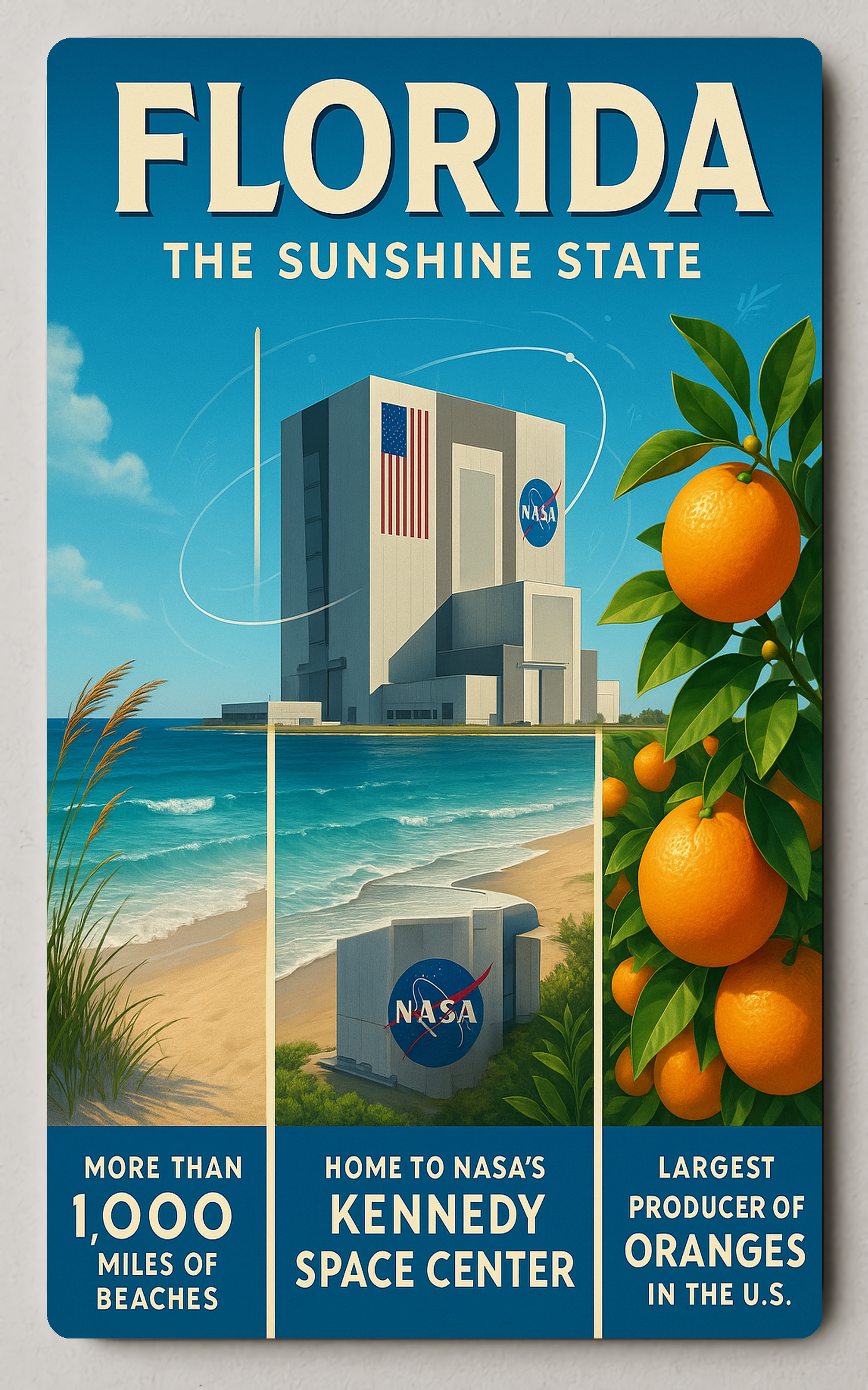 Florida Vintage Travel Trading Card: Sunshine State Adventure