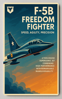 F-5B Freedom Fighter Jet Military Recruitment Trading Card PosterGoat