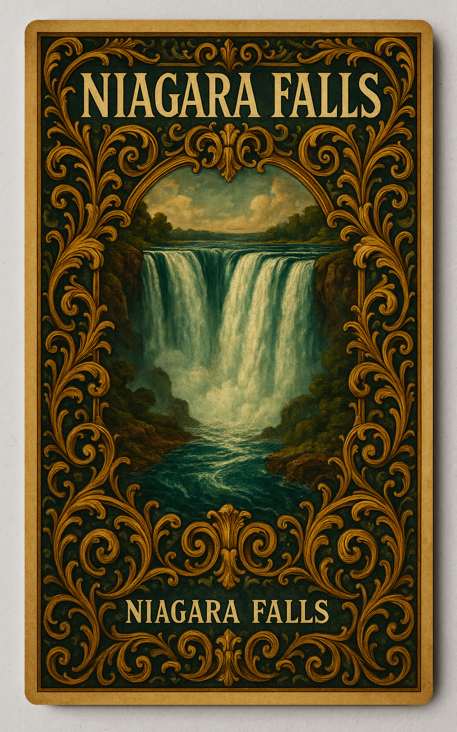 Niagara Falls Vintage Travel Art Trading Card PosterGoat