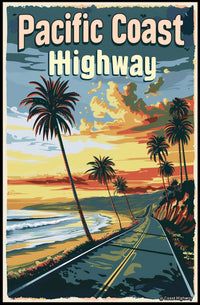 Pacific Coast Vintage Travel Poster PosterGoat