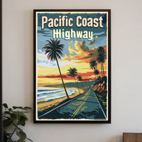 Pacific Coast Vintage Travel Poster PosterGoat