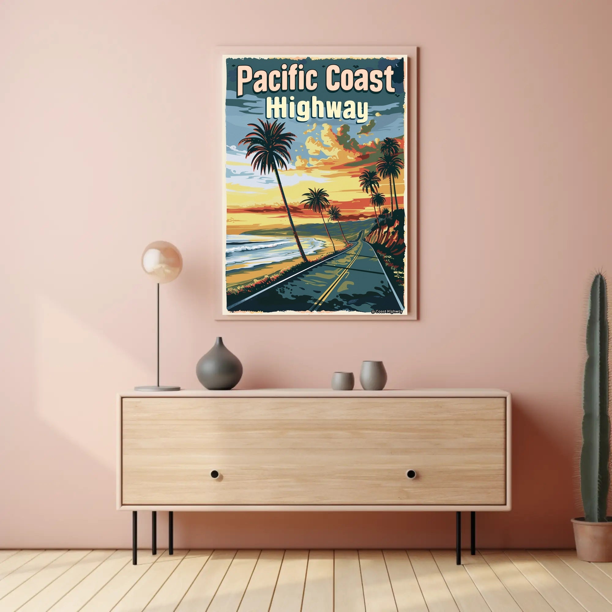 Pacific Coast Vintage Travel Poster PosterGoat