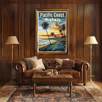 Pacific Coast Vintage Travel Poster PosterGoat