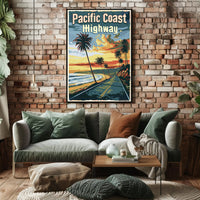 Pacific Coast Vintage Travel Poster PosterGoat