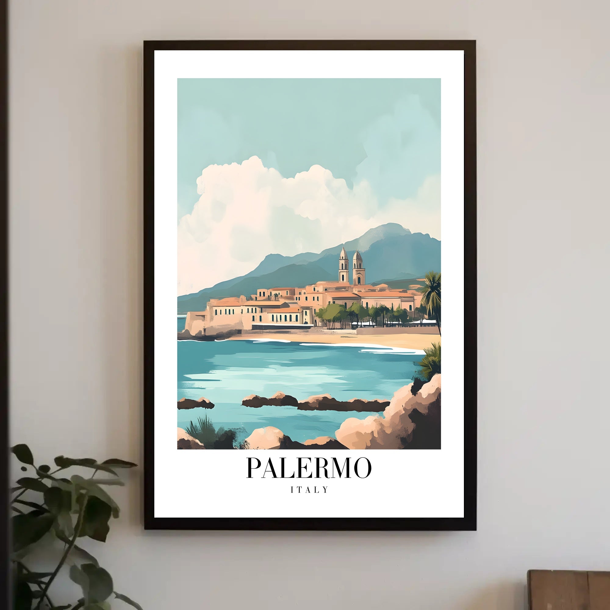 Palermo Coastal Charm: Captivating Travel Poster PosterGoat
