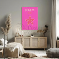 Palm Beach Vibrant Starfish Travel Poster PosterGoat