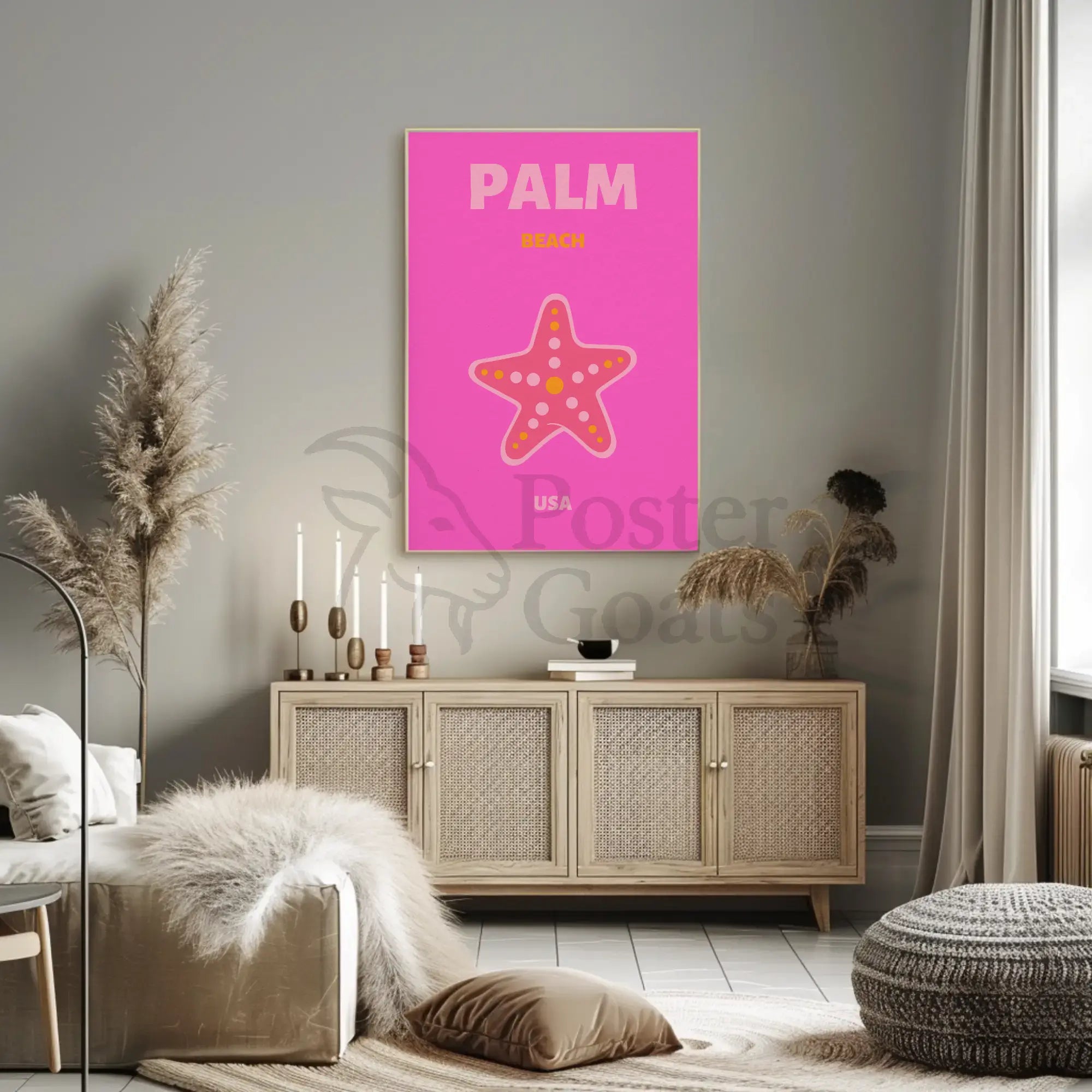 Palm Beach Vibrant Starfish Travel Poster PosterGoat