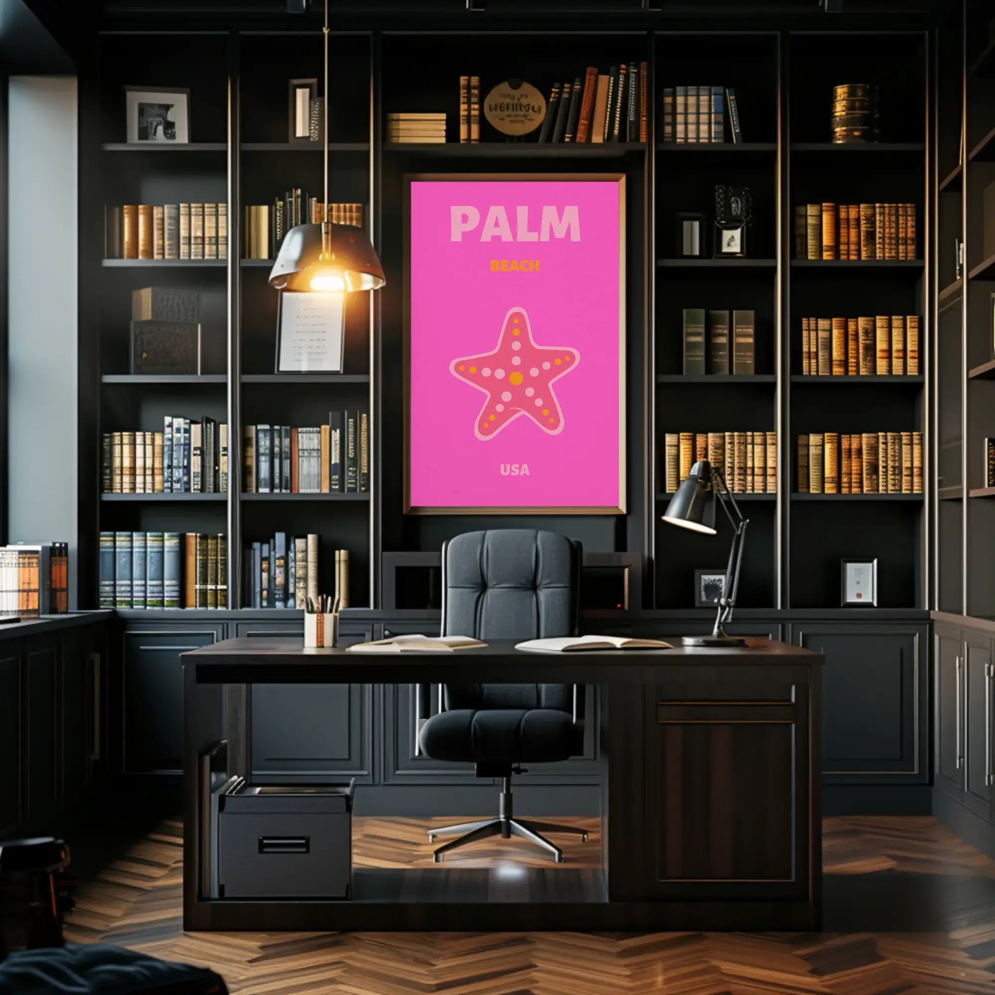 Palm Beach Vibrant Starfish Travel Poster PosterGoat