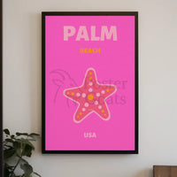 Palm Beach Vibrant Starfish Travel Poster PosterGoat