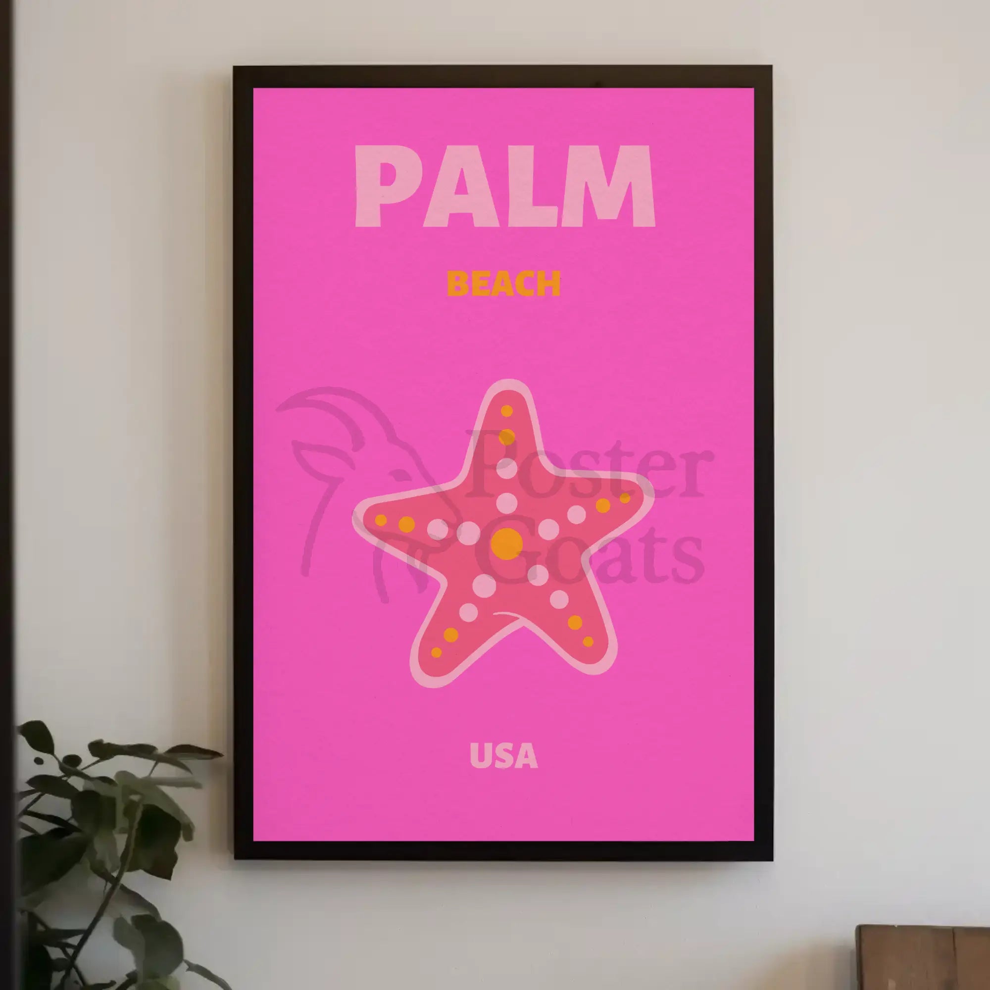 Palm Beach Vibrant Starfish Travel Poster PosterGoat