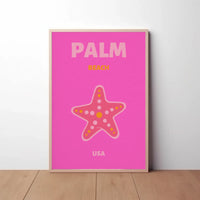 Palm Beach Vibrant Starfish Travel Poster PosterGoat