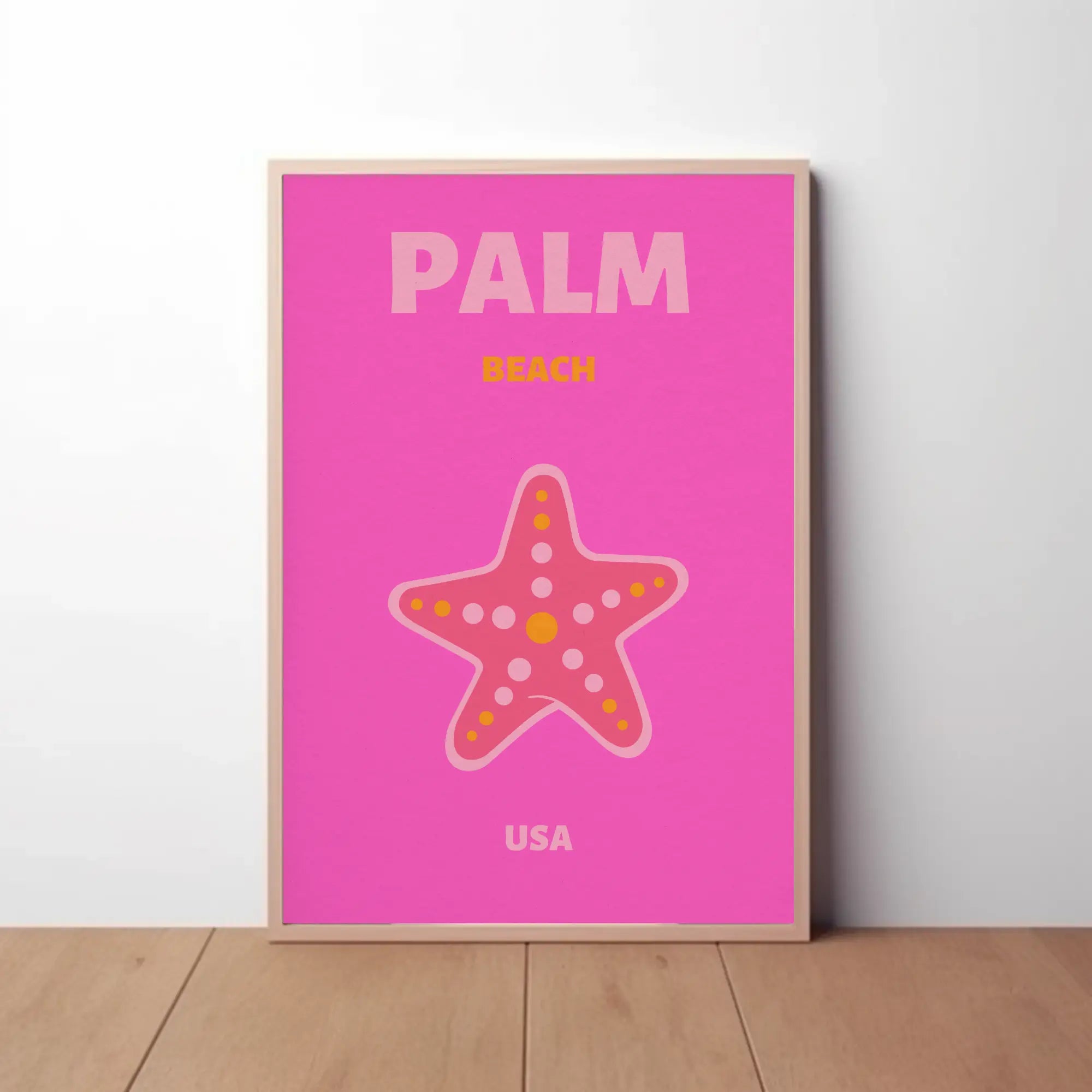 Palm Beach Vibrant Starfish Travel Poster PosterGoat