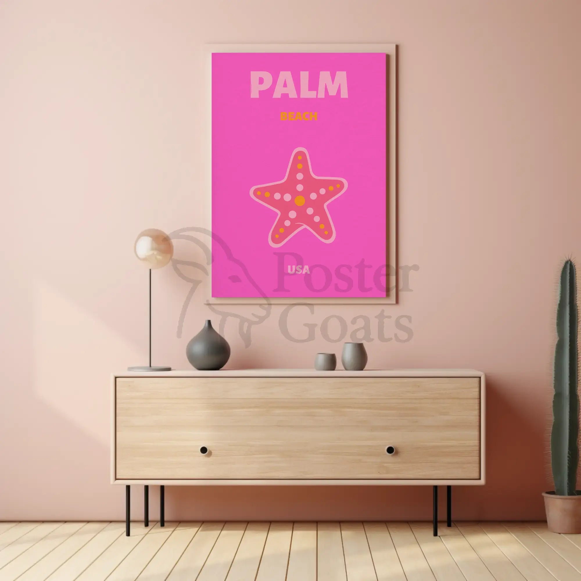 Palm Beach Vibrant Starfish Travel Poster PosterGoat