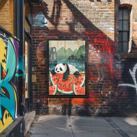 Panda and Watermelon Harmony Animal Poster PosterGoat