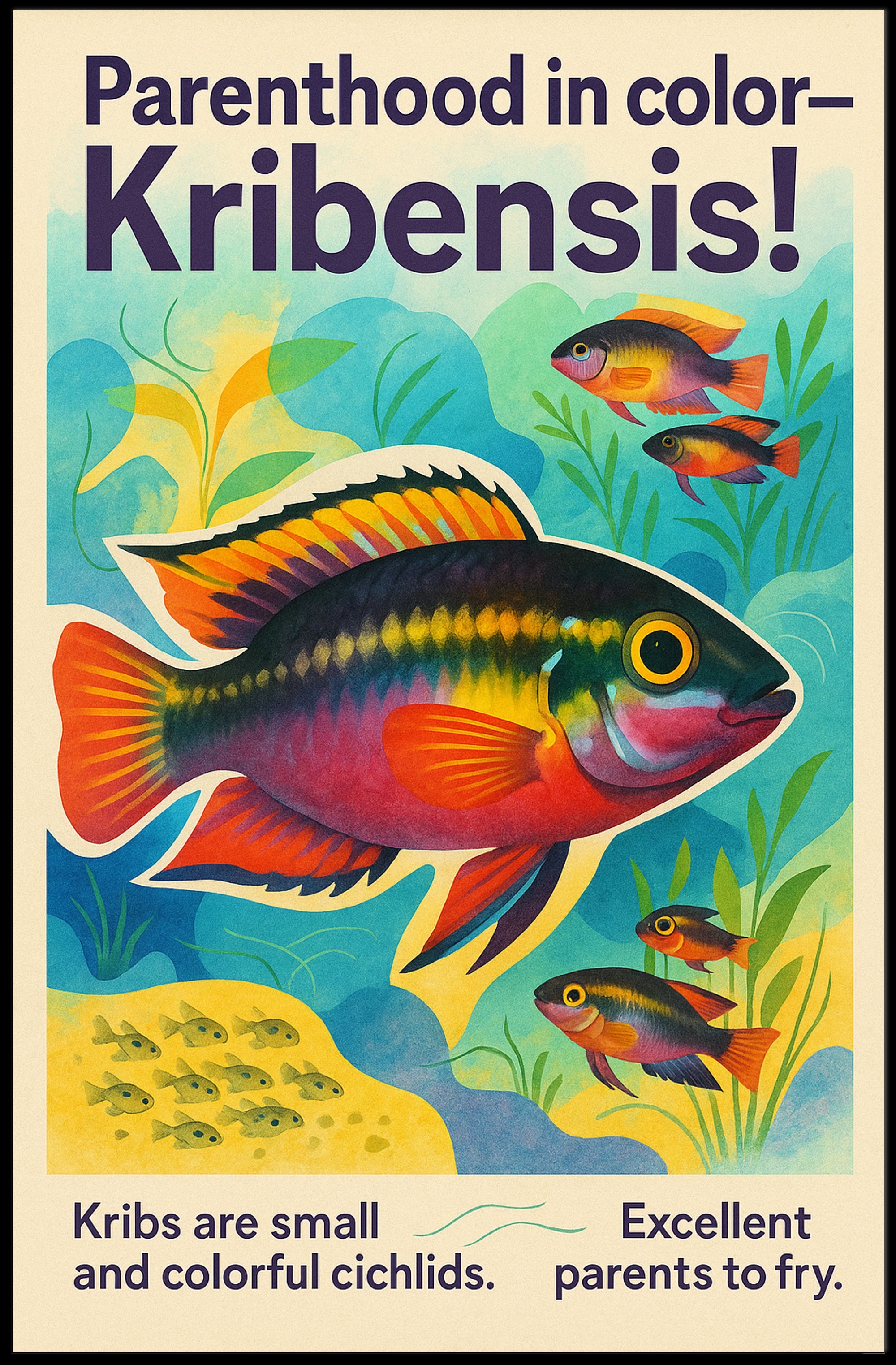 Parenthood in Color Kribensis Poster PosterGoat