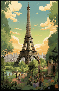 Paris Eiffel Tower Cityscape: Travel Poster PosterGoat