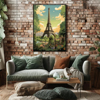 Paris Eiffel Tower Cityscape: Travel Poster PosterGoat