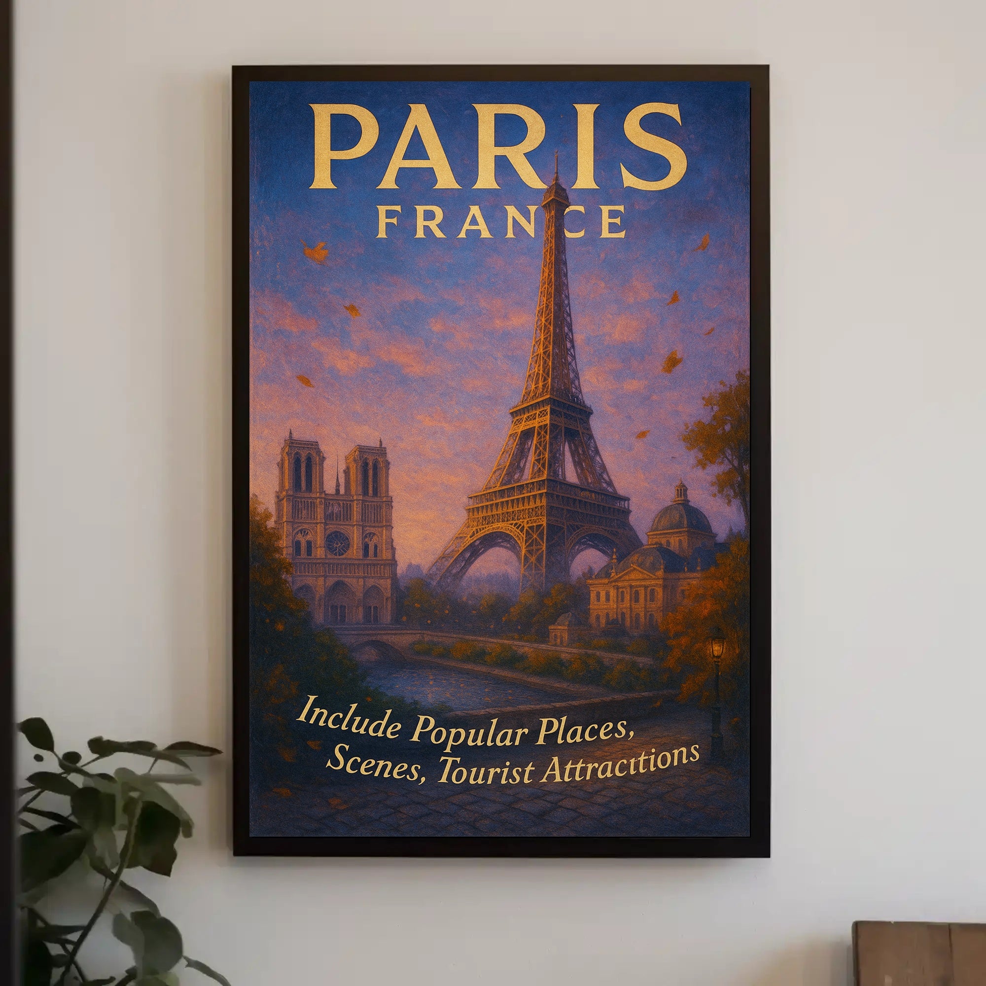 Paris Travel Poster Wall Art with Scenic Views PosterGoat