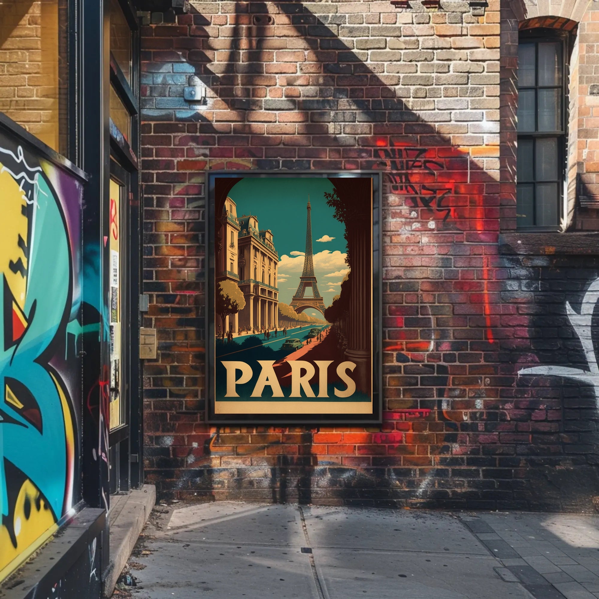 Paris in Nostalgic Cityscape Travel Poster PosterGoat