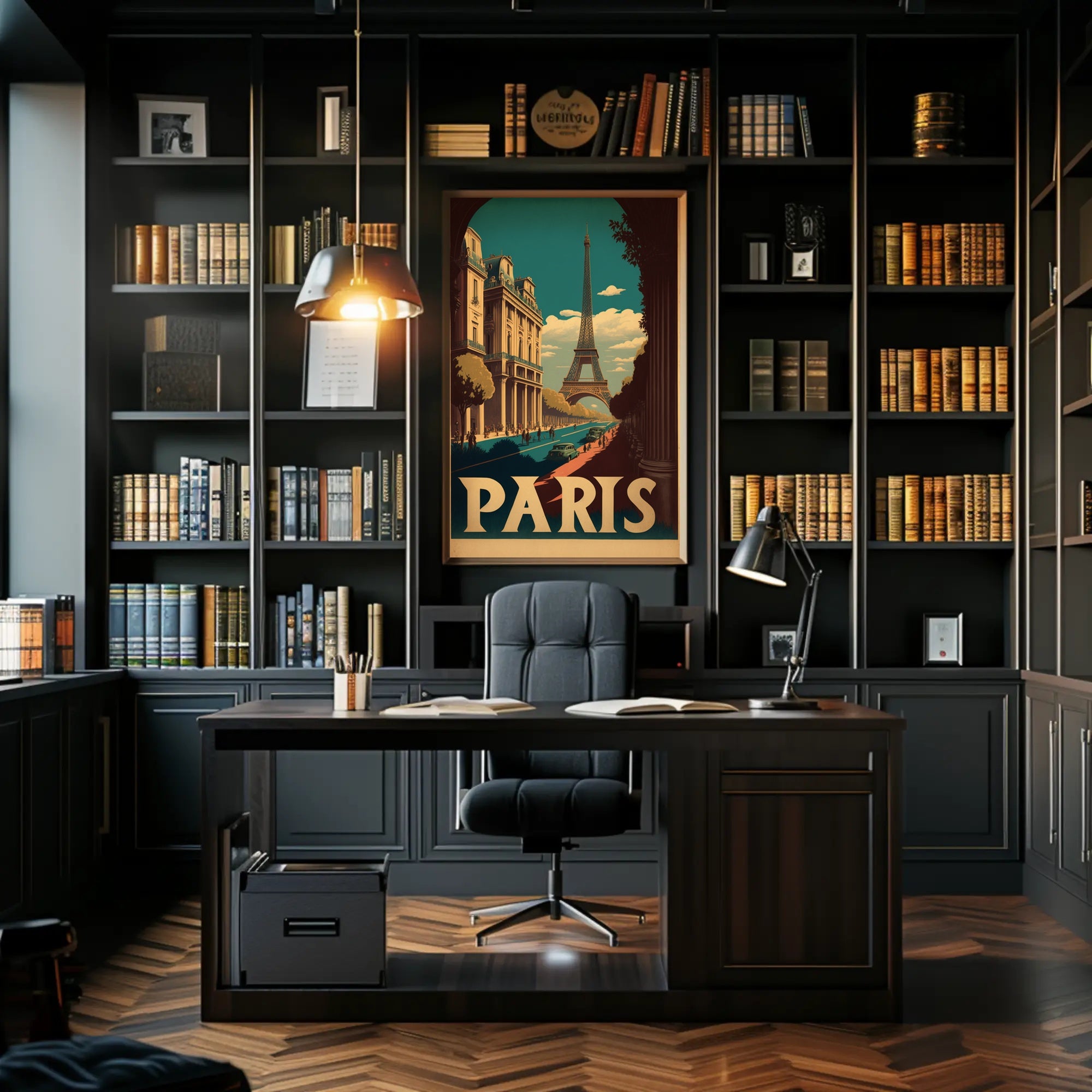 Paris in Nostalgic Cityscape Travel Poster PosterGoat