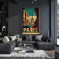Paris in Nostalgic Cityscape Travel Poster PosterGoat